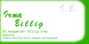 irma billig business card